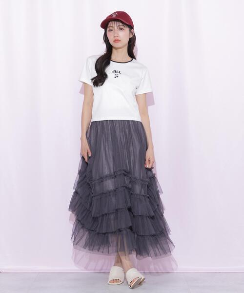 JILL by JILL STUART（ジルバイジルスチュアート）の「イレギュラーフリルレイヤードスカート（スカート・レディース・グレー/ホワイト/ベージュ・FREE）」の10枚目の写真