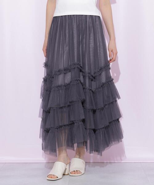 JILL by JILL STUART（ジルバイジルスチュアート）の「イレギュラーフリルレイヤードスカート（スカート・レディース・グレー/ホワイト/ベージュ・FREE）」の11枚目の写真