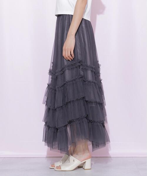 JILL by JILL STUART（ジルバイジルスチュアート）の「イレギュラーフリルレイヤードスカート（スカート・レディース・グレー/ホワイト/ベージュ・FREE）」の12枚目の写真