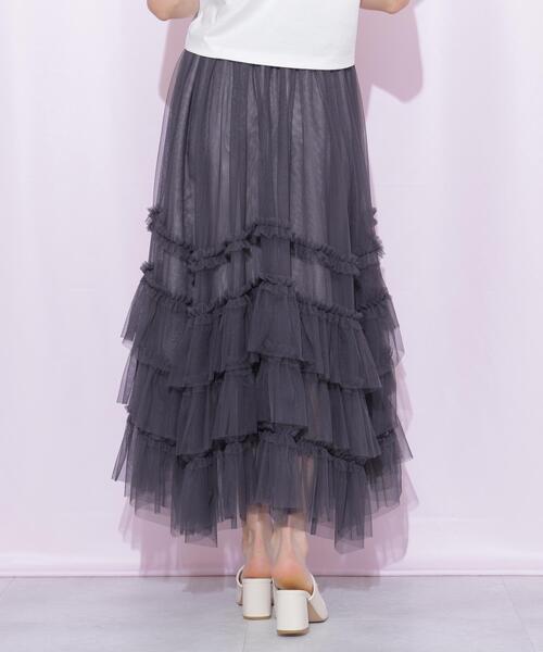 JILL by JILL STUART（ジルバイジルスチュアート）の「イレギュラーフリルレイヤードスカート（スカート・レディース・グレー/ホワイト/ベージュ・FREE）」の13枚目の写真