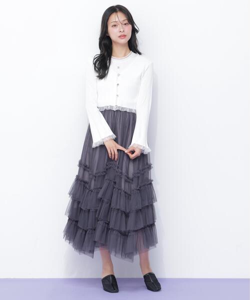 JILL by JILL STUART（ジルバイジルスチュアート）の「イレギュラーフリルレイヤードスカート（スカート・レディース・グレー/ホワイト/ベージュ・FREE）」の15枚目の写真
