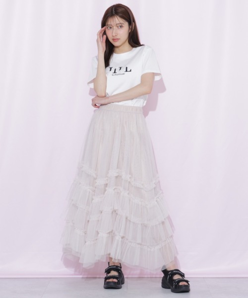 JILL by JILL STUART（ジルバイジルスチュアート）の「イレギュラーフリルレイヤードスカート（スカート・レディース・グレー/ホワイト/ベージュ・FREE）」の3枚目の写真