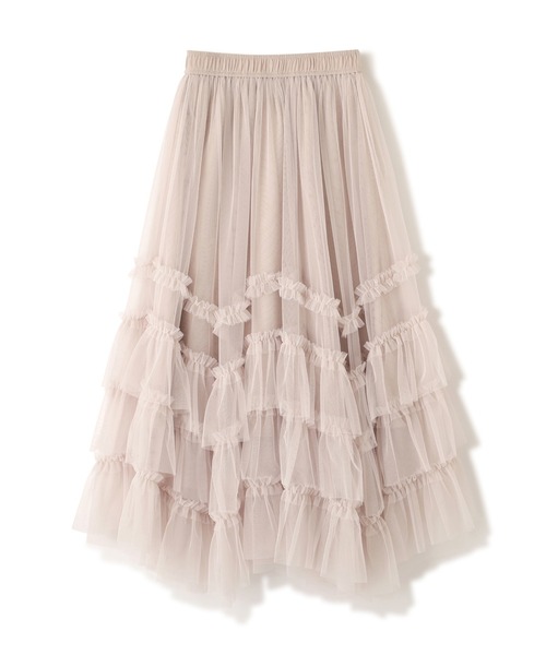 JILL by JILL STUART（ジルバイジルスチュアート）の「イレギュラーフリルレイヤードスカート（スカート・レディース・グレー/ホワイト/ベージュ・FREE）」の4枚目の写真