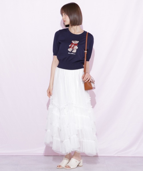 JILL by JILL STUART（ジルバイジルスチュアート）の「イレギュラーフリルレイヤードスカート（スカート・レディース・グレー/ホワイト/ベージュ・FREE）」の8枚目の写真