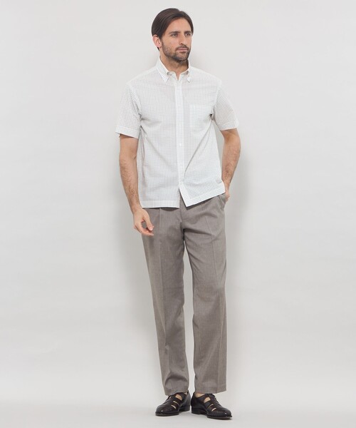 MACKINTOSH LONDON(マッキントッシュ ロンドン)の「シアサッカー半袖ボタンダウンシャツ(シャツ/ブラウス・メンズ・パープル系その他/ブルー系その他4/オフホワイト・XL/M/L)」の6枚目の写真