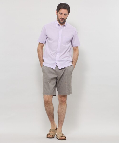 MACKINTOSH LONDON(マッキントッシュ ロンドン)の「シアサッカー半袖ボタンダウンシャツ(シャツ/ブラウス・メンズ・パープル系その他/ブルー系その他4/オフホワイト・XL/M/L)」の8枚目の写真