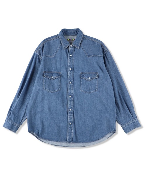 is-ness(イズネス)の「【is-ness】WESTERN SHIRTS Enzyme Wash(シャツ/ブラウス・メンズ・ブラック/インディゴブルー・L/M)」の2枚目の写真