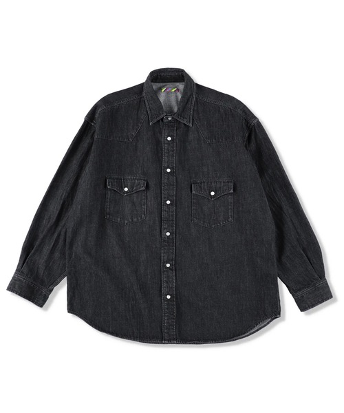 is-ness(イズネス)の「【is-ness】WESTERN SHIRTS Enzyme Wash(シャツ/ブラウス・メンズ・ブラック/インディゴブルー・L/M)」の1枚目の写真