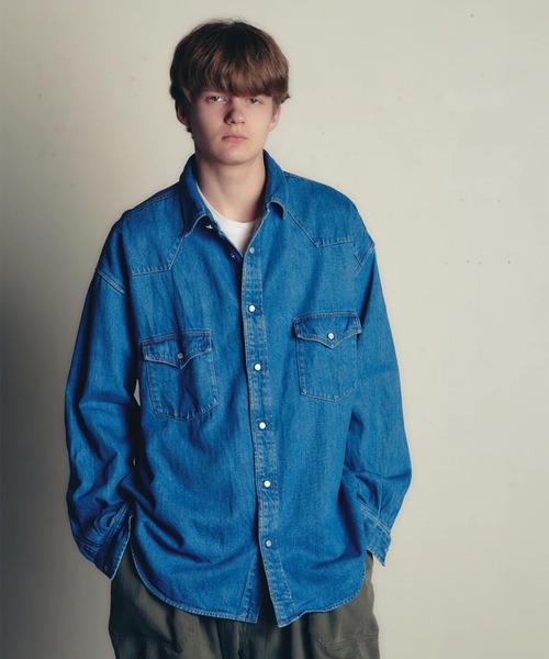 is-ness(イズネス)の「【is-ness】WESTERN SHIRTS Enzyme Wash(シャツ/ブラウス・メンズ・ブラック/インディゴブルー・L/M)」の4枚目の写真