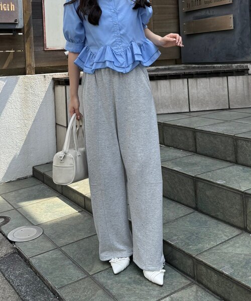 Another Branch olive des olive(アナザーブランチオリーブデオリーブ)の「ラインストーンワイドスウエット(スウェットパンツ・レディース・ブラック/グレー・FREE)」の16枚目の写真