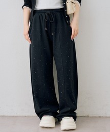 ラインストーンワイドスウエット