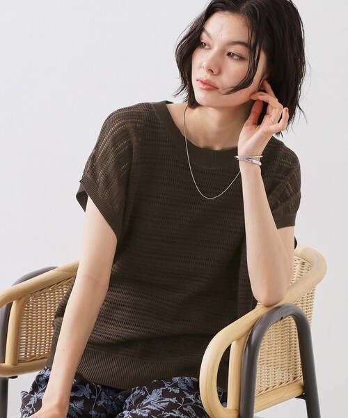 THE SHOP TK (ザ ショップ ティーケー )の「【2点セット】メッシュニット+タンクトップ(その他トップス・レディース・ブルー系その他/ライトベージュ/ダークブラウン/ブラック・12/13)」の2枚目の写真