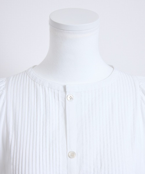 vent blanc(ヴァンブラン)の「vent blanc ヴァンブラン コットンローン ピンタック デザインシャツブラウス(ワンピース・レディース・ブラック/オフホワイト/インディゴブルー・FREE)」の8枚目の写真