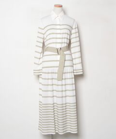 DDビジューボーダーアンサンブルニットロングワンピース（ワンピース