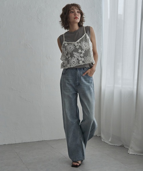 notch.（ノッチ）の「モール2WAYキャミソール（キャミソール・レディース・モカ/ブラック/オフホワイト・M）」の7枚目の写真
