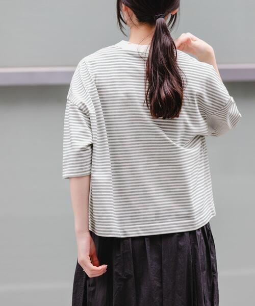 FORK&SPOON(フォークアンドスプーン)の「FORK&SPOON マルチボーダーTシャツ(Tシャツ/カットソー・レディース・レッド/グリーン/チャコールグレー・1)」の9枚目の写真