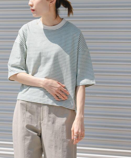 FORK&SPOON(フォークアンドスプーン)の「FORK&SPOON マルチボーダーTシャツ(Tシャツ/カットソー・レディース・レッド/グリーン/チャコールグレー・1)」の13枚目の写真