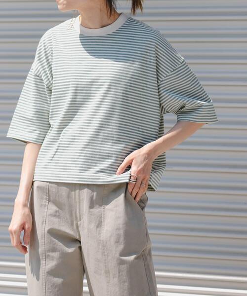 FORK&SPOON(フォークアンドスプーン)の「FORK&SPOON マルチボーダーTシャツ(Tシャツ/カットソー・レディース・レッド/グリーン/チャコールグレー・1)」の14枚目の写真