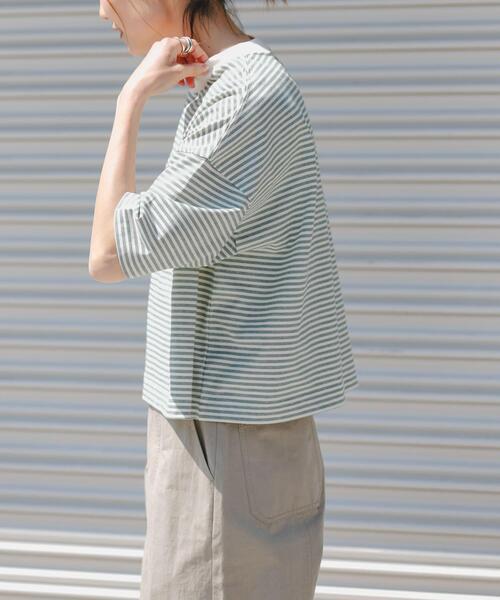 FORK&SPOON(フォークアンドスプーン)の「FORK&SPOON マルチボーダーTシャツ(Tシャツ/カットソー・レディース・レッド/グリーン/チャコールグレー・1)」の15枚目の写真