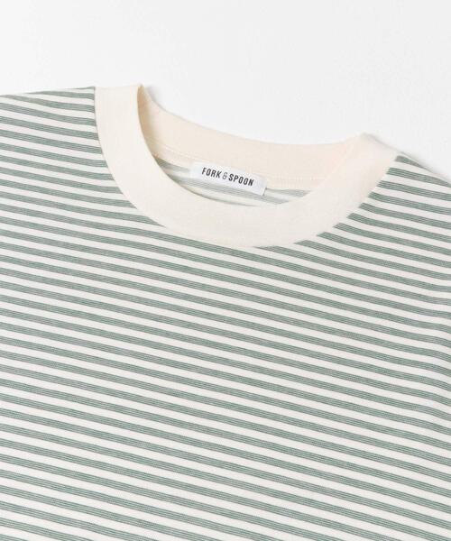 FORK&SPOON(フォークアンドスプーン)の「FORK&SPOON マルチボーダーTシャツ(Tシャツ/カットソー・レディース・レッド/グリーン/チャコールグレー・1)」の19枚目の写真