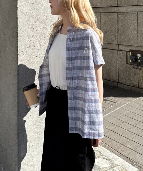 GEVACO（ゲバコ）の「【GEVACO/ゲバコ】フレンチスリーブバンドカラーシャツ（シャツ/ブラウス・レディース・ブラック/オレンジ/ベージュ・ONE SIZE）」の13枚目の写真