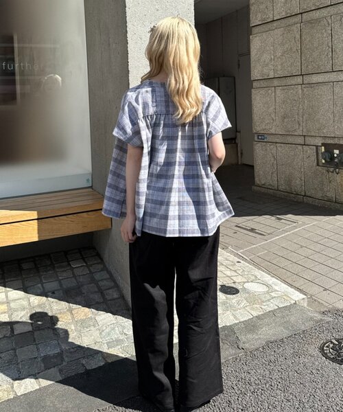 GEVACO（ゲバコ）の「【GEVACO/ゲバコ】フレンチスリーブバンドカラーシャツ（シャツ/ブラウス・レディース・ブラック/オレンジ/ベージュ・ONE SIZE）」の17枚目の写真