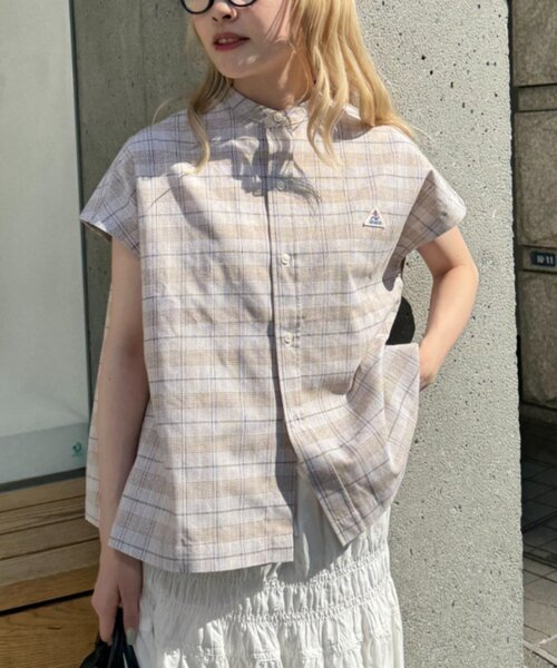 GEVACO（ゲバコ）の「【GEVACO/ゲバコ】フレンチスリーブバンドカラーシャツ（シャツ/ブラウス・レディース・ブラック/オレンジ/ベージュ・ONE SIZE）」の20枚目の写真