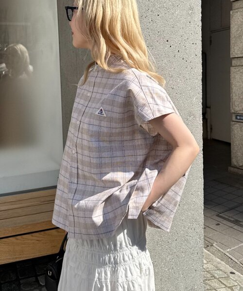 GEVACO（ゲバコ）の「【GEVACO/ゲバコ】フレンチスリーブバンドカラーシャツ（シャツ/ブラウス・レディース・ブラック/オレンジ/ベージュ・ONE SIZE）」の22枚目の写真