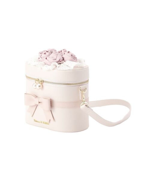 Maison de FLEUR(メゾンドフルール)の「ローズブーケキューブショルダーバッグ(ショルダーバッグ・レディース・アイボリー/ピンク・FREE)」の7枚目の写真