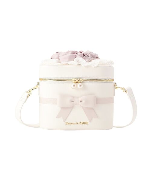 Maison de FLEUR(メゾンドフルール)の「ローズブーケキューブショルダーバッグ(ショルダーバッグ・レディース・アイボリー/ピンク・FREE)」の19枚目の写真
