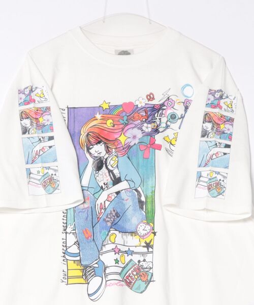 ScoLar(スカラー)の「ScoLar/スカラー 女の子コミック柄 TEE(Tシャツ/カットソー・レディース・ホワイト/ブラック・FREE)」の18枚目の写真