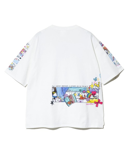 ScoLar(スカラー)の「ScoLar/スカラー 女の子コミック柄 TEE(Tシャツ/カットソー・レディース・ホワイト/ブラック・FREE)」の5枚目の写真