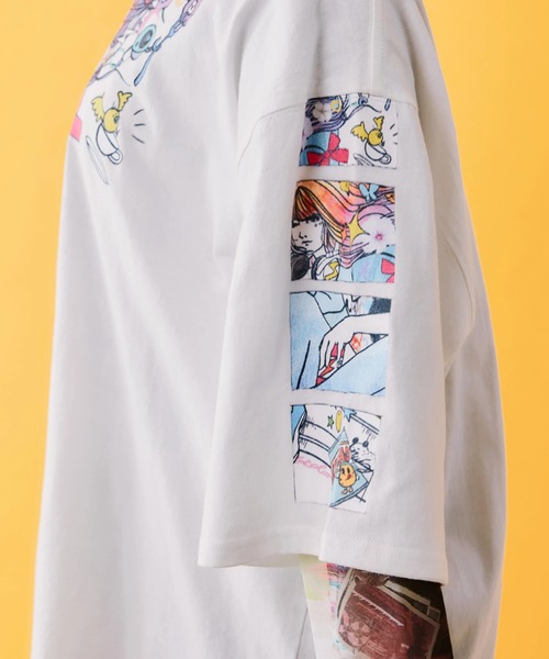 ScoLar(スカラー)の「ScoLar/スカラー 女の子コミック柄 TEE(Tシャツ/カットソー・レディース・ホワイト/ブラック・FREE)」の7枚目の写真