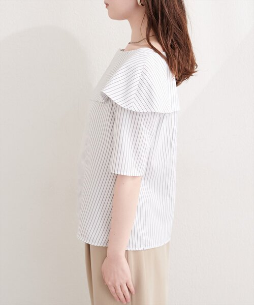 natural couture(ナチュラルクチュール)の「接触冷感マシンウォッシャブル防シワアシメネック半袖ブラウス(Tシャツ/カットソー・レディース・ピンク/その他2/その他1/ネイビー/サックスブルー・FREE)」の11枚目の写真