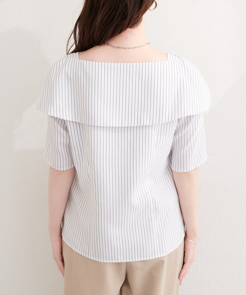 natural couture(ナチュラルクチュール)の「接触冷感マシンウォッシャブル防シワアシメネック半袖ブラウス(Tシャツ/カットソー・レディース・ピンク/その他2/その他1/ネイビー/サックスブルー・FREE)」の12枚目の写真