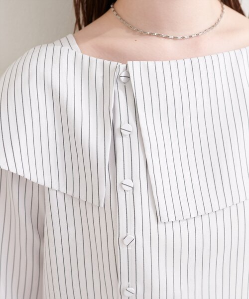 natural couture(ナチュラルクチュール)の「接触冷感マシンウォッシャブル防シワアシメネック半袖ブラウス(Tシャツ/カットソー・レディース・ピンク/その他2/その他1/ネイビー/サックスブルー・FREE)」の14枚目の写真