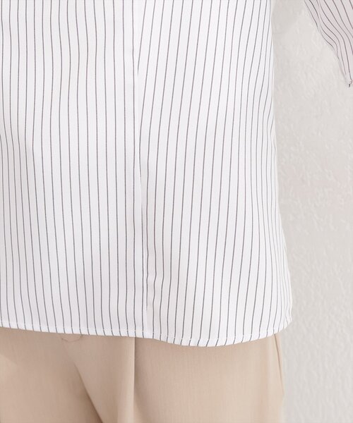 natural couture(ナチュラルクチュール)の「接触冷感マシンウォッシャブル防シワアシメネック半袖ブラウス(Tシャツ/カットソー・レディース・ピンク/その他2/その他1/ネイビー/サックスブルー・FREE)」の16枚目の写真