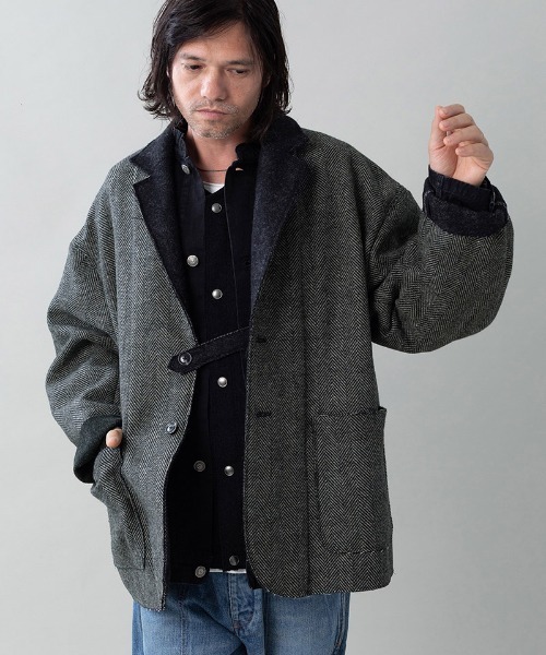 EGO TRIPPING(エゴトリッピング)の「mj11639-EDGE-OVER JACKET オーバージャケット(616712)(その他アウター・メンズ・ネイビー/ベージュ/ブラウン・48/46)」の1枚目の写真