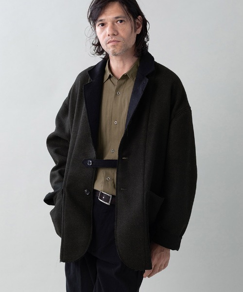 EGO TRIPPING(エゴトリッピング)の「mj11639-EDGE-OVER JACKET オーバージャケット(616712)(その他アウター・メンズ・ネイビー/ベージュ/ブラウン・48/46)」の2枚目の写真