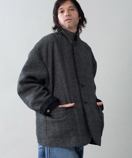EGO TRIPPING(エゴトリッピング)の「mj11639-EDGE-OVER JACKET オーバージャケット(616712)(その他アウター・メンズ・ネイビー/ベージュ/ブラウン・48/46)」の4枚目の写真