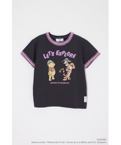 Disney SERIES CREATED by MUS(ディズニーシリーズクリエイテッドバイエムユーエス)の「MD LET'S EXPLORE Tシャツ / POOH(Tシャツ/カットソー・レディース・ライトブルー/オフホワイト/ライトブラック・FREE)」の4枚目の写真