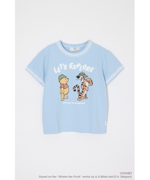 Disney SERIES CREATED by MUS(ディズニーシリーズクリエイテッドバイエムユーエス)の「MD LET'S EXPLORE Tシャツ / POOH(Tシャツ/カットソー・レディース・ライトブルー/オフホワイト/ライトブラック・FREE)」の5枚目の写真