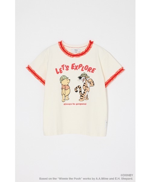 Disney SERIES CREATED by MUS(ディズニーシリーズクリエイテッドバイエムユーエス)の「MD LET'S EXPLORE Tシャツ / POOH(Tシャツ/カットソー・レディース・ライトブルー/オフホワイト/ライトブラック・FREE)」の6枚目の写真