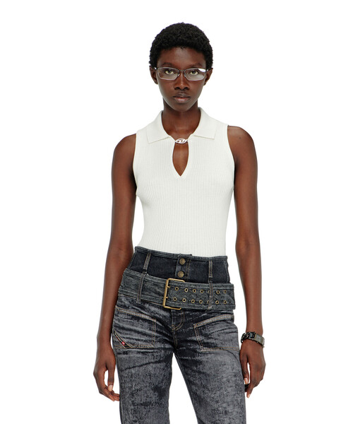DIESEL ニット XL ジャガードデザイン ホワイト ディーゼル 中古・古着