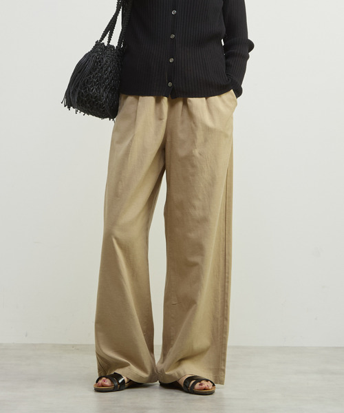 MELROSE claire(メルローズ クレール)の「【リネンレーヨンイージーパンツ】(その他パンツ・レディース・ベージュ/チャコールグレー/ミント・3/2)」の2枚目の写真