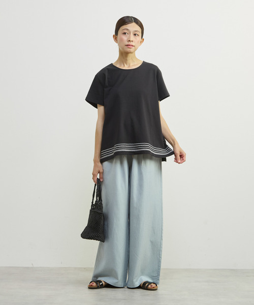 MELROSE claire(メルローズ クレール)の「【リネンレーヨンイージーパンツ】(その他パンツ・レディース・ベージュ/チャコールグレー/ミント・3/2)」の5枚目の写真