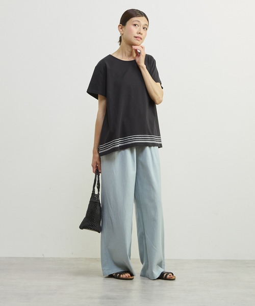 MELROSE claire(メルローズ クレール)の「【リネンレーヨンイージーパンツ】(その他パンツ・レディース・ベージュ/チャコールグレー/ミント・3/2)」の12枚目の写真