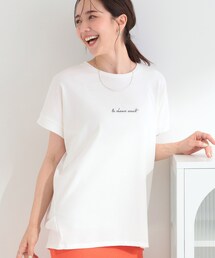 SHOO・LA・RUE | 【汗じみ防止/ひんやり/S-LL】インせず着られる 刺繍ロゴTシャツ(Tシャツ/カットソー)