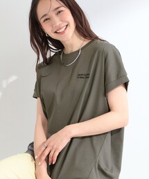 【汗じみ防止/S-LL/体型カバー/洗濯機可】汗じみが気になりにくい 大人の刺繍ロゴTシャツ