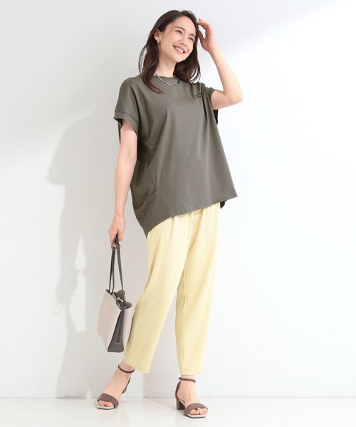 SHOO・LA・RUE(シューラルー)の「【汗じみ防止/ひんやり/S-LL】インせず着られる 刺繍ロゴTシャツ(Tシャツ/カットソー・レディース・ホワイト/ブルー/ダークグレー/ブラック/ブラウン系その他/イエロー系その他・02/01/04/03)」の10枚目の写真